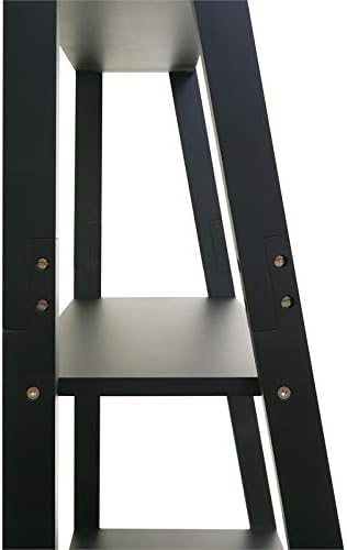 Pemberly Row Providence Miller Floor Shelf Black Engineered Wood