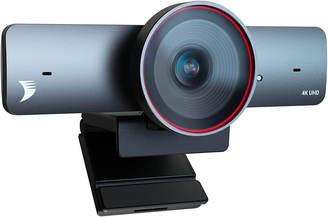 WyreStorm Webcam 4K with Auto Framing, Presenter Tracking, 120&deg; Field of View, Dual AI Noise-canceling Mics and App Control for Huddle Room, Meeting Room