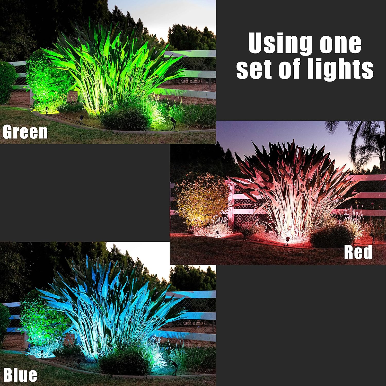 VivaColor WiFi RGB Landscape Lights, Alexa and Google Assistant Enabled, Aluminum Spotlights, 12W (3W per Light) Pack of 2