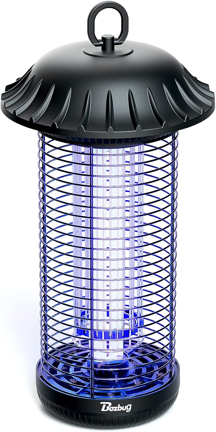 Buzbug Electric Bug Zapper 12W for Indoor and Outdoor, High Voltage 4000V Mosquito Killer, UV Light Insect Trap with Bulb Lamp, Rainproof Electronic Mosquito Zappers for Bedroom, Backyard, Garden