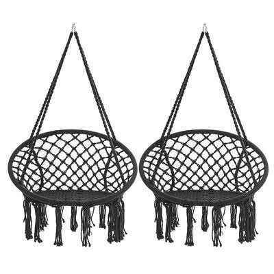 Alejandro Macrame Chair Hammock Mistana Color: Black