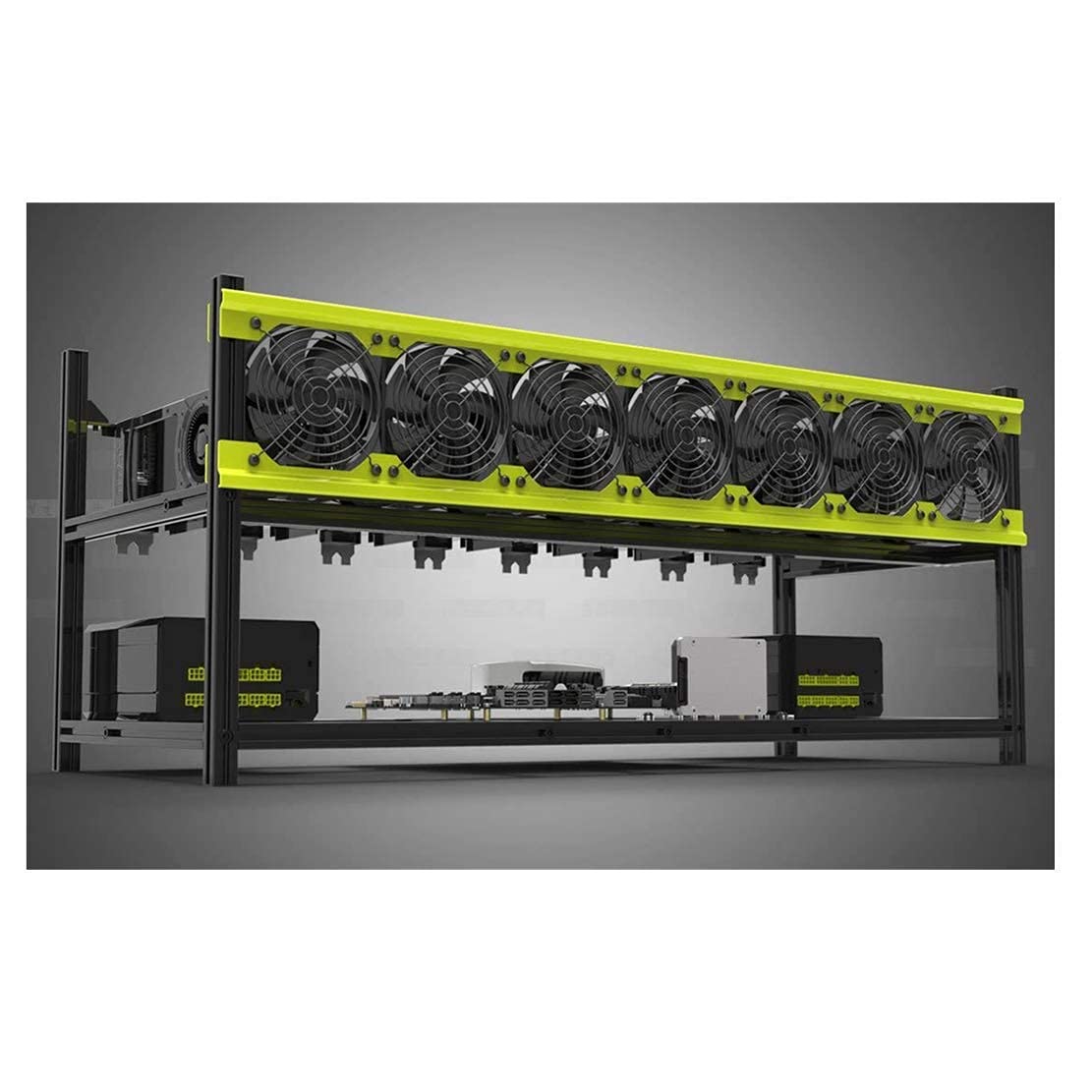 Veddha 6/8 GPU Aluminum Stackable Mining Rig Open Air Frame Case Miner BTC ETH (V3D-8GPU)