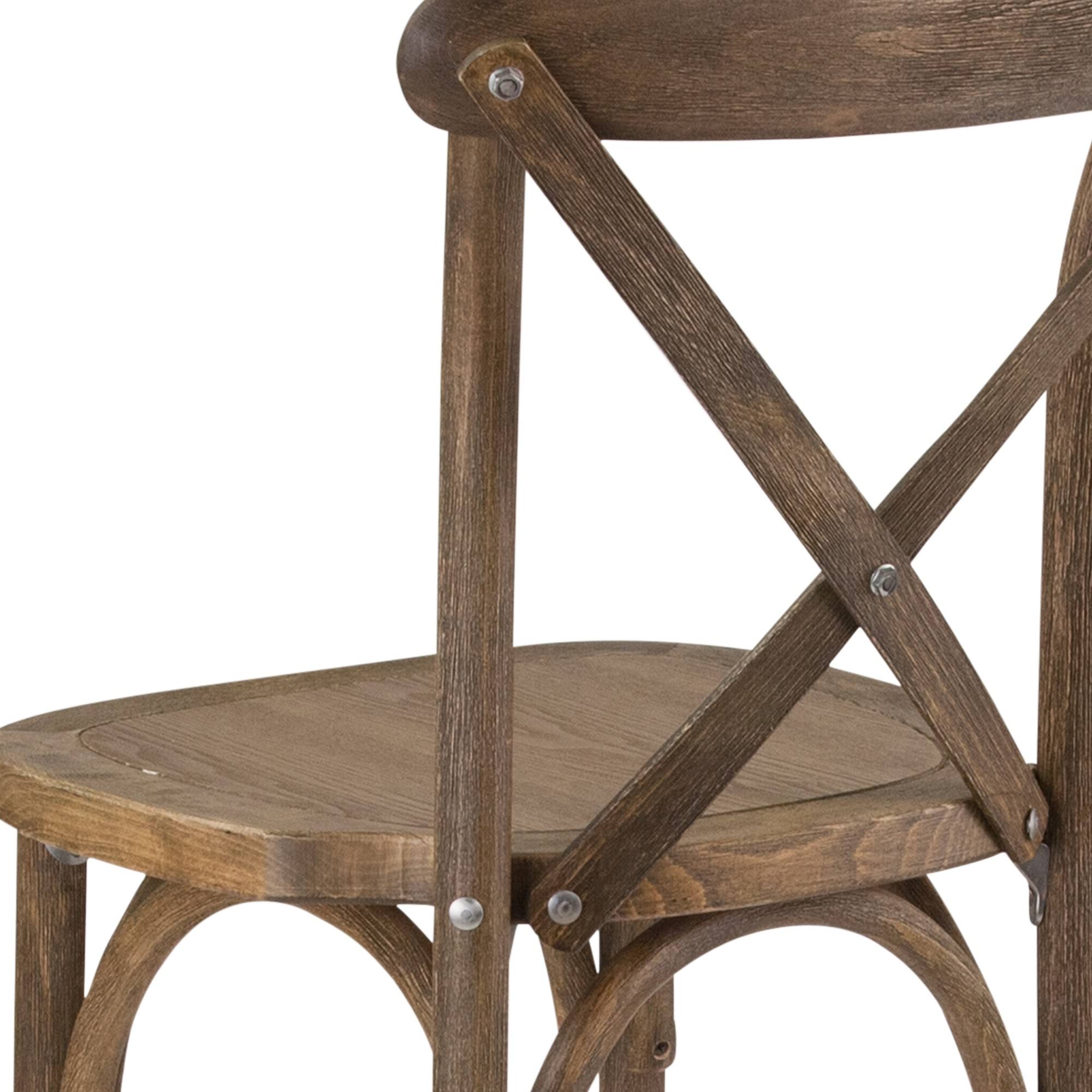 Flash Furniture XA-X-BAR-GO-GG Hercules Series Dark Antique Wood Cross Back Barstool