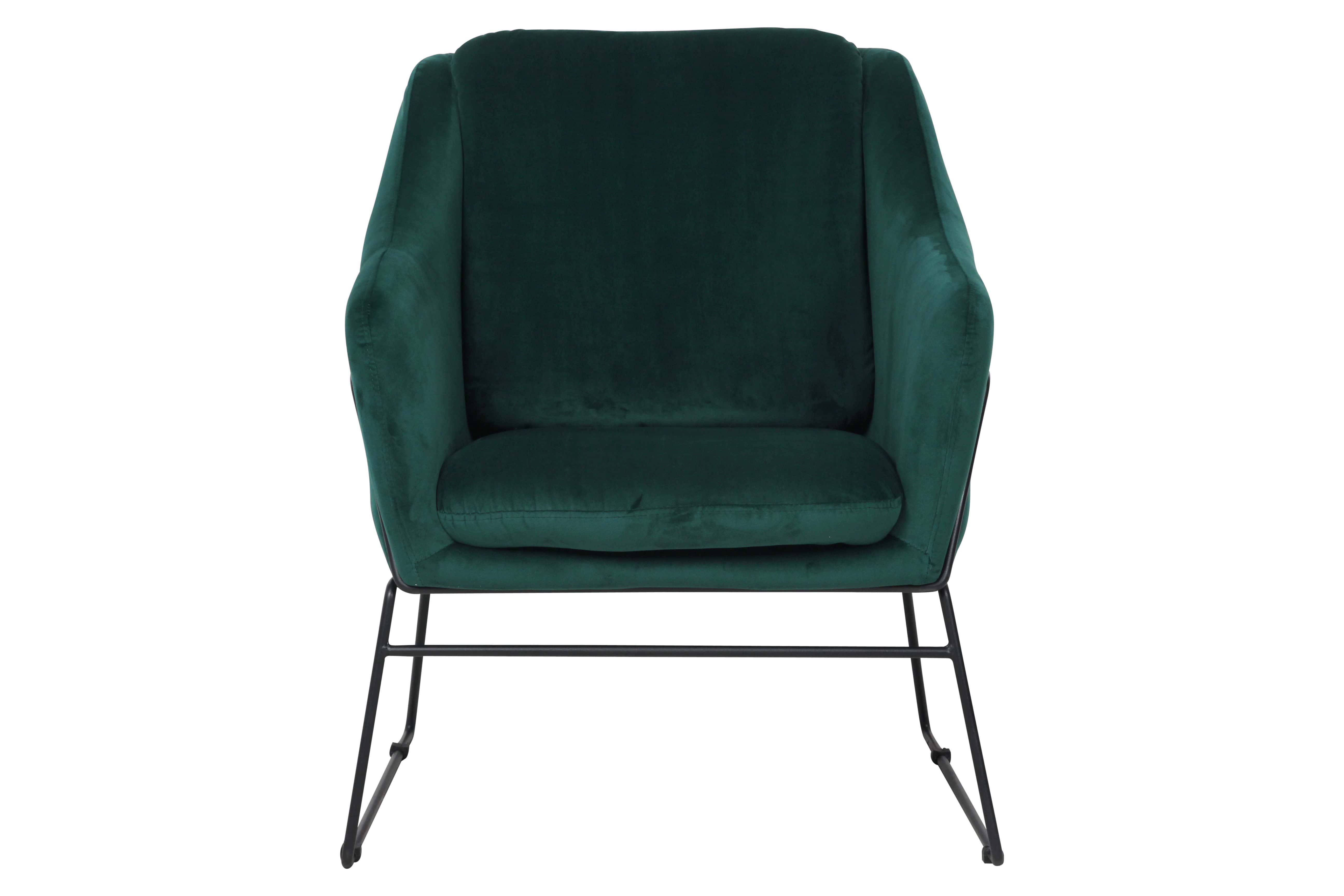 LeisureMod Harmony Velvet Accent Armchair, Emerald Green, HA27G