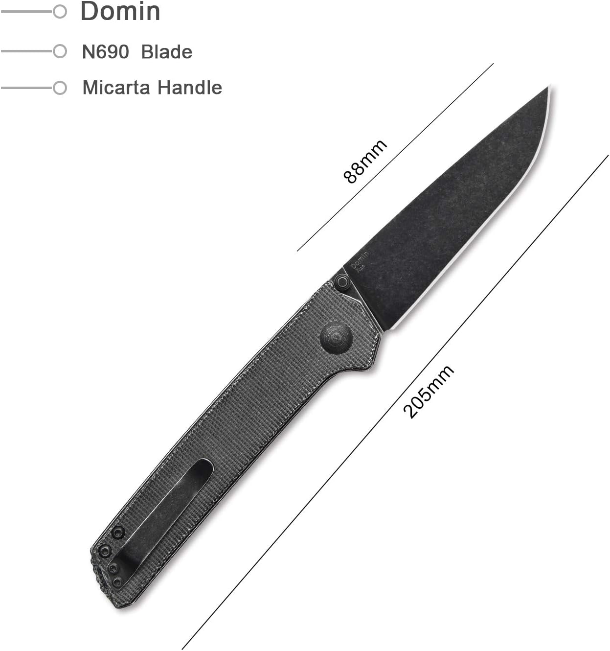 Kizer Domin, Black Micarta Handle with Black N690 Blade Folding Pocket Knives, Vanguard Series-V4516N5 Pack of 2