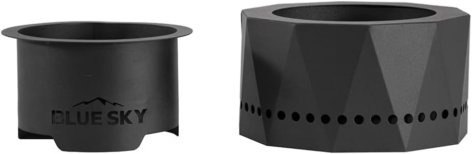 Blue Sky Outdoor Living Pike Ultra Portable Steel Smokeless Fire Pit with Carrying Bag, Firewood and/or Wood Pellet Burning, Black (PFP1009)