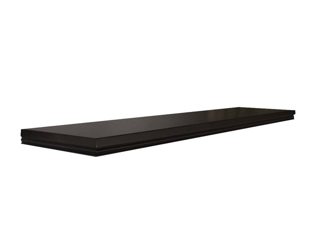 Inplace Shelving 0191409 Warwick Floating Wall Mountable Shelf with Invisible BRACKET, Black, 18inch Wide by 8inch Deep by 1.25i