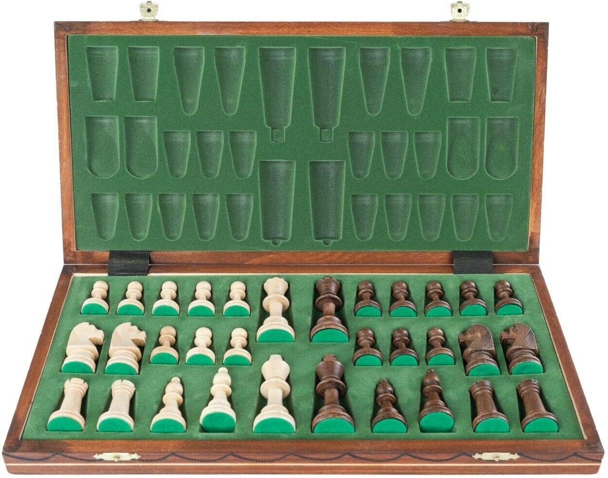 Krakow Handmade Wooden Chess Sett 21 Inch Board with Standard Size Chessmen Pack of 2