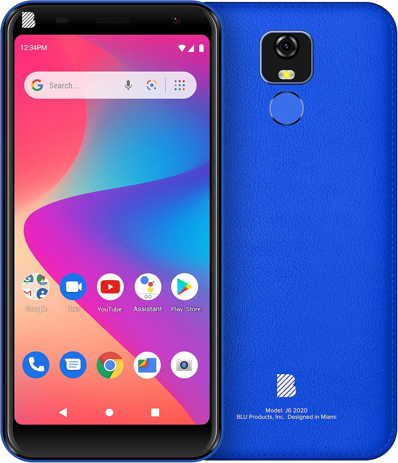 BLU J6 | 2020 | Long Lasting Battery | Unlocked | 6.0” HD+ Display | 32GB | 8MP Camera | US Warranty | Blue Pack of 2