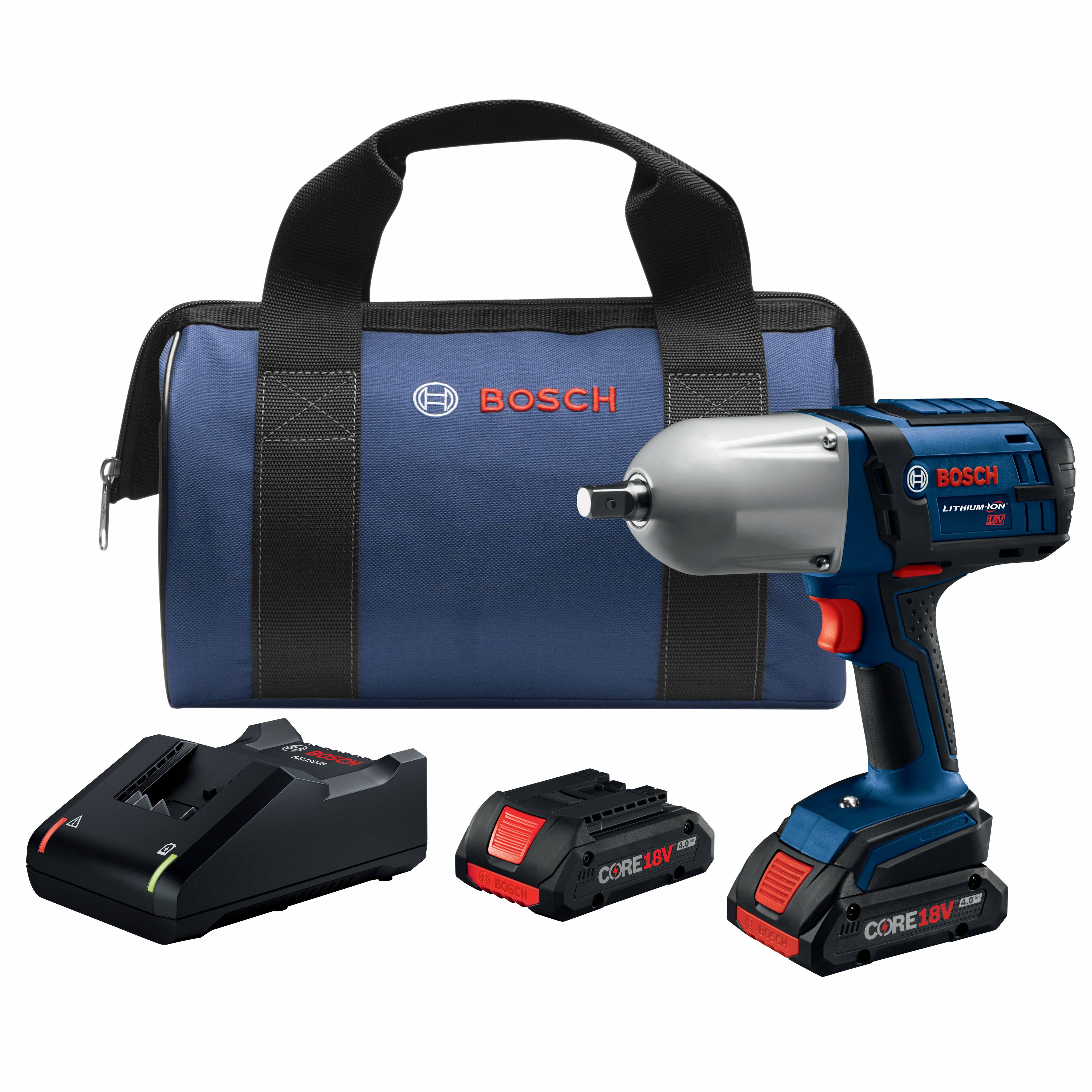 Bosch 18V High-Torque Impact Wrench Kit with Pin Detent by International Tool