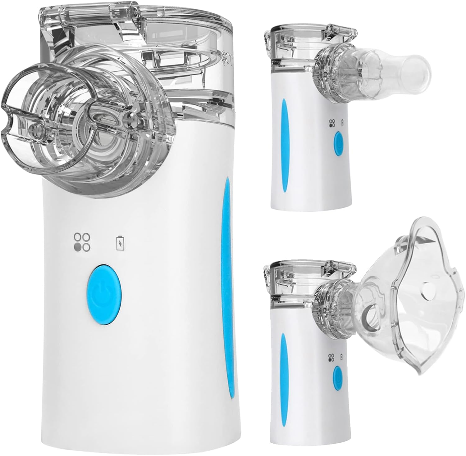 Portable Nebulizer, Nebulizer Machine for Adults & Kids, Handheld Mesh Nebulizer of Cool Mist, Ultrasonic Nebulizer with Self -Cleaning Function for Breathing Problems, Used Indoors & Outdoors