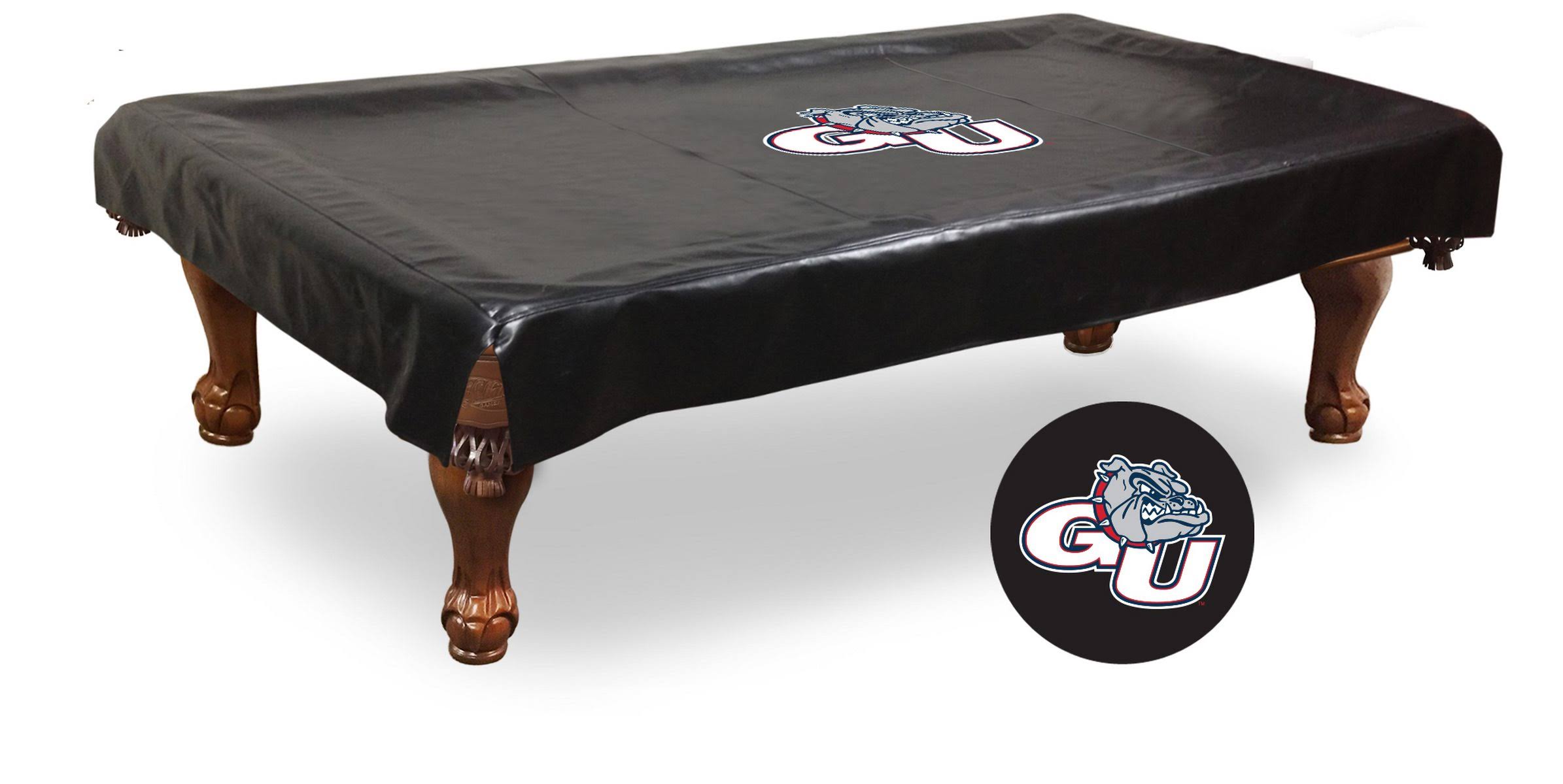 Gonzaga Bulldogs HBS Black Vinyl Billiard Pool Table Cover (88x22x50x22x12x22)