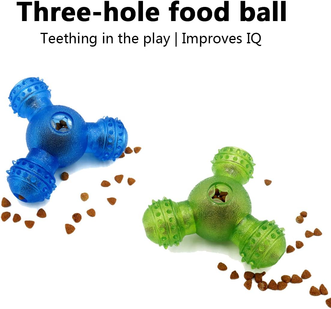 Soft Rubber Pet Teeth Grinding Toys as Feeders (2-PCS) | Chew Toys as Feeders for Pets to Play and Eat at Same time, Avoid Furniture Destroy from Naughty Huskies for Exercising Training and Tracking