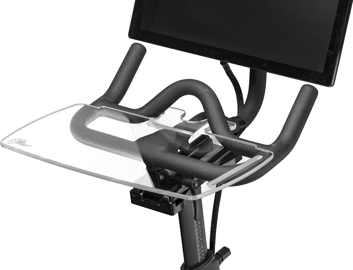 Spintray Top from Design | New & Improved V2 Tray for Peloton | Work & Ride with Your Phone, Laptop, Book or Tablet | Peloton Accessories | Peloton Tray (Clear) Pack of 2