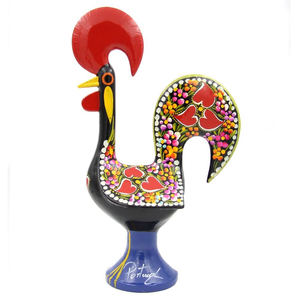 14x22 Good Luck Aluminum Traditional Barcelos Portuguese Rooster Black