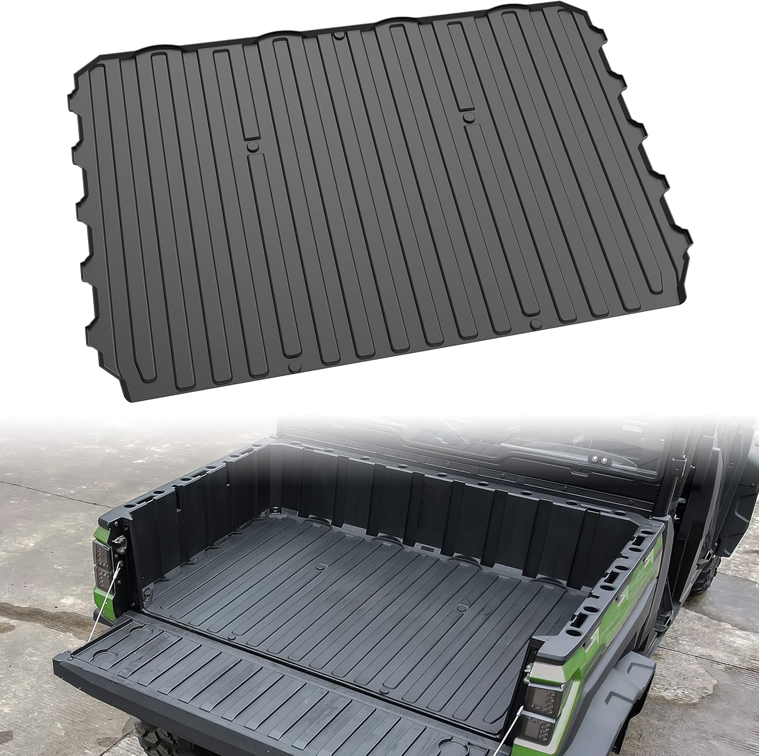 LDETXY Rubber Bed Mat Liner for Ranger XP 1000, TPE Rear Cargo Bed Mat All Weather Protector Slush Liner for Polaris Ranger XP 1000 Crew 2018-2022 Accessories