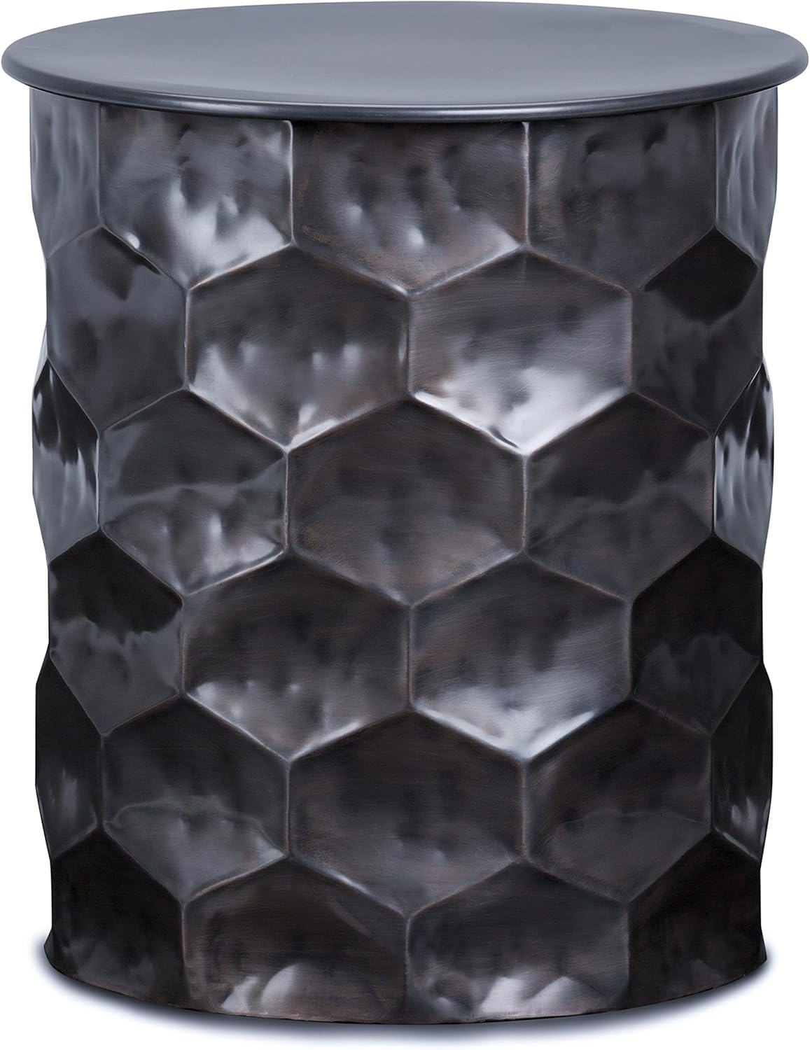 SIMPLIHOME Whitney Contemporary 17 inch Wide Metal Storage Accent Side Table in Antique Bronze, Fully Assembled, End, Bedside Table and Nightstand, for the Living Room and Bedroom