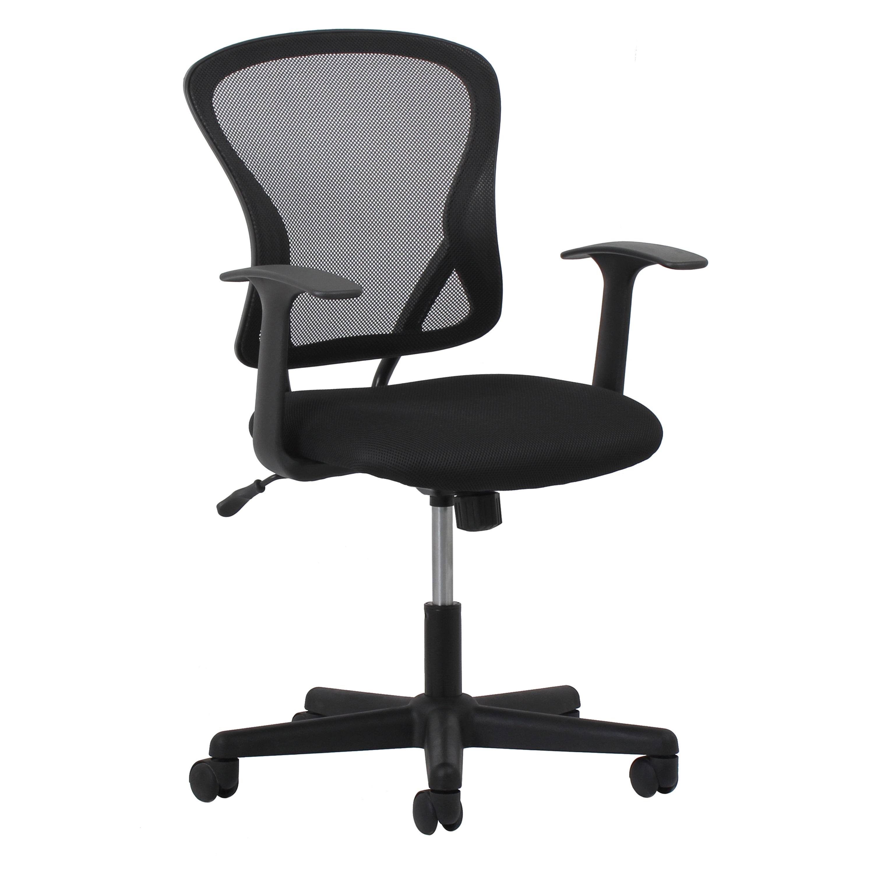 OFM Essentials ESS-3011 - Chair - armrests - T-shaped - tilt - swivel - fabric, mesh fabric - black