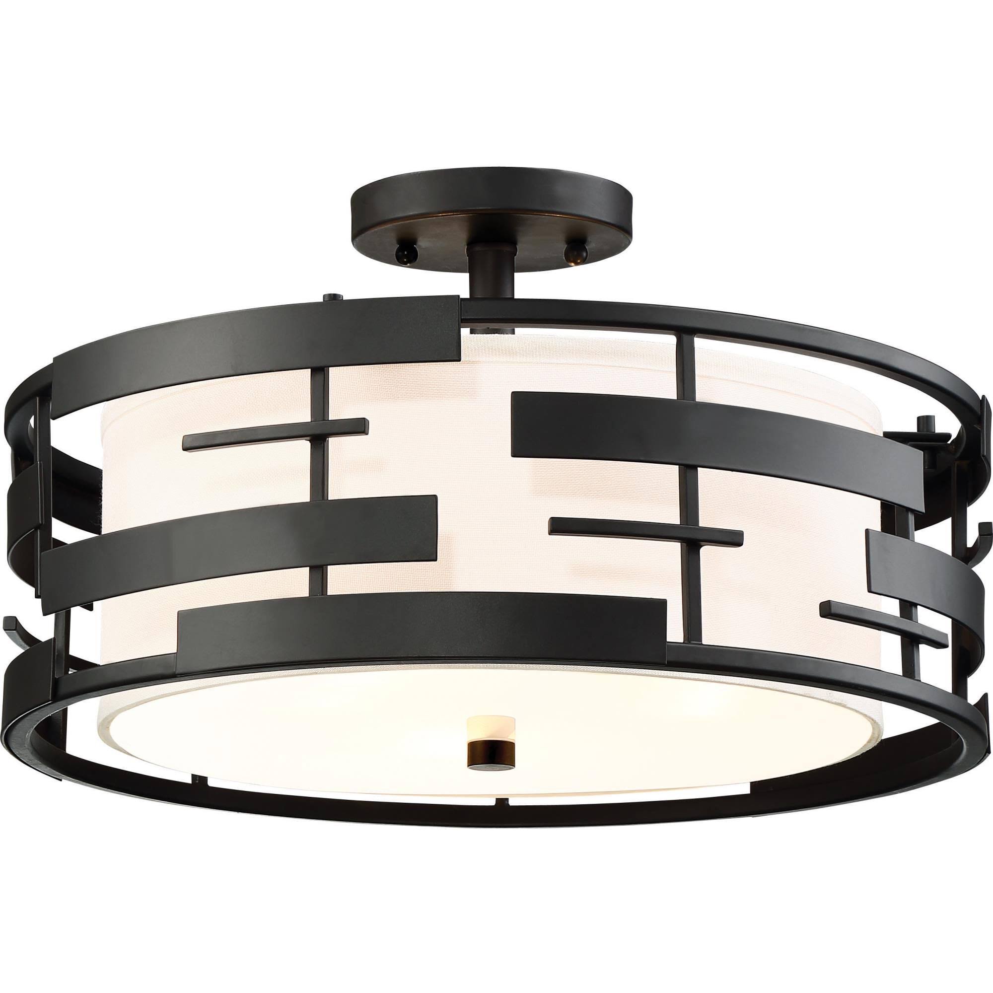 Lansing 3 Light Semi-Flush, Black, Nuvo Lighting 60/6436
