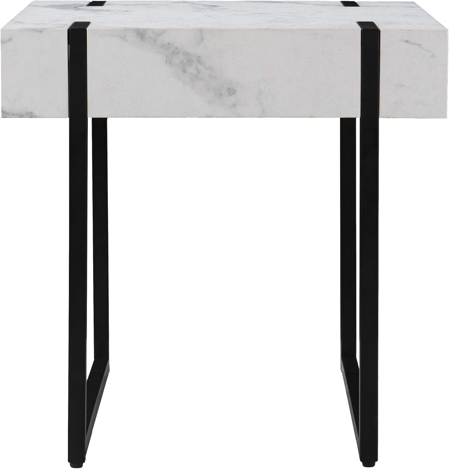 SEI Furniture Rangley End Table, Standard, Black, White
