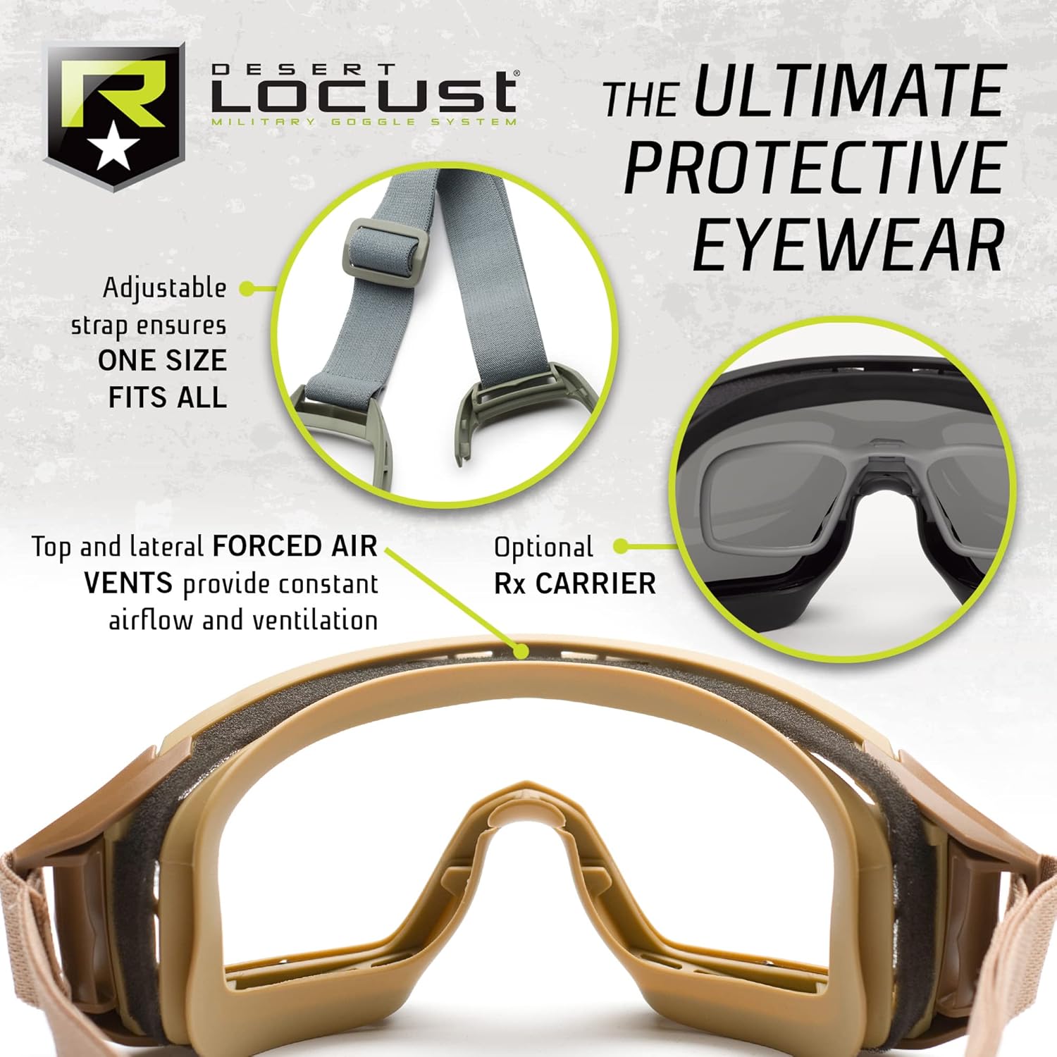 Revision Desert Locust Military Goggles Basic Kit – Clear Lens, Foliage Green Frame, One Size – Anti Fog Eye Protection Ballistic Goggles – Made In USA Pack of 2
