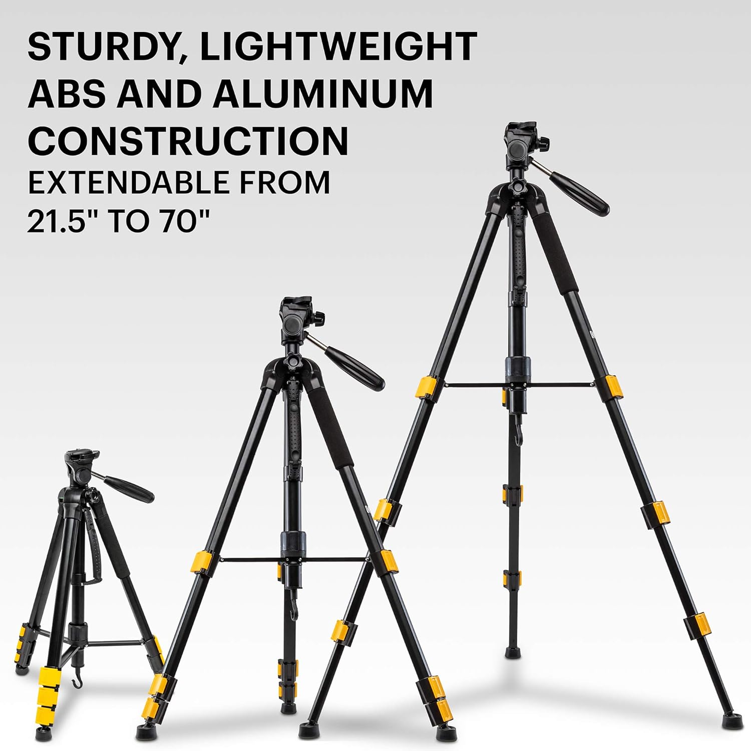 KODAK PhotoGear 2-in-1 Tripod & Monopod | Lightweight 70” 4-Section Flip-Lock Aluminum Tripod Converts to 64.5” Monopod | QuickRelease Plates 3-Way Swivel Head Bubble Level BONUS Tripod E-Guide & Case Pack of 2