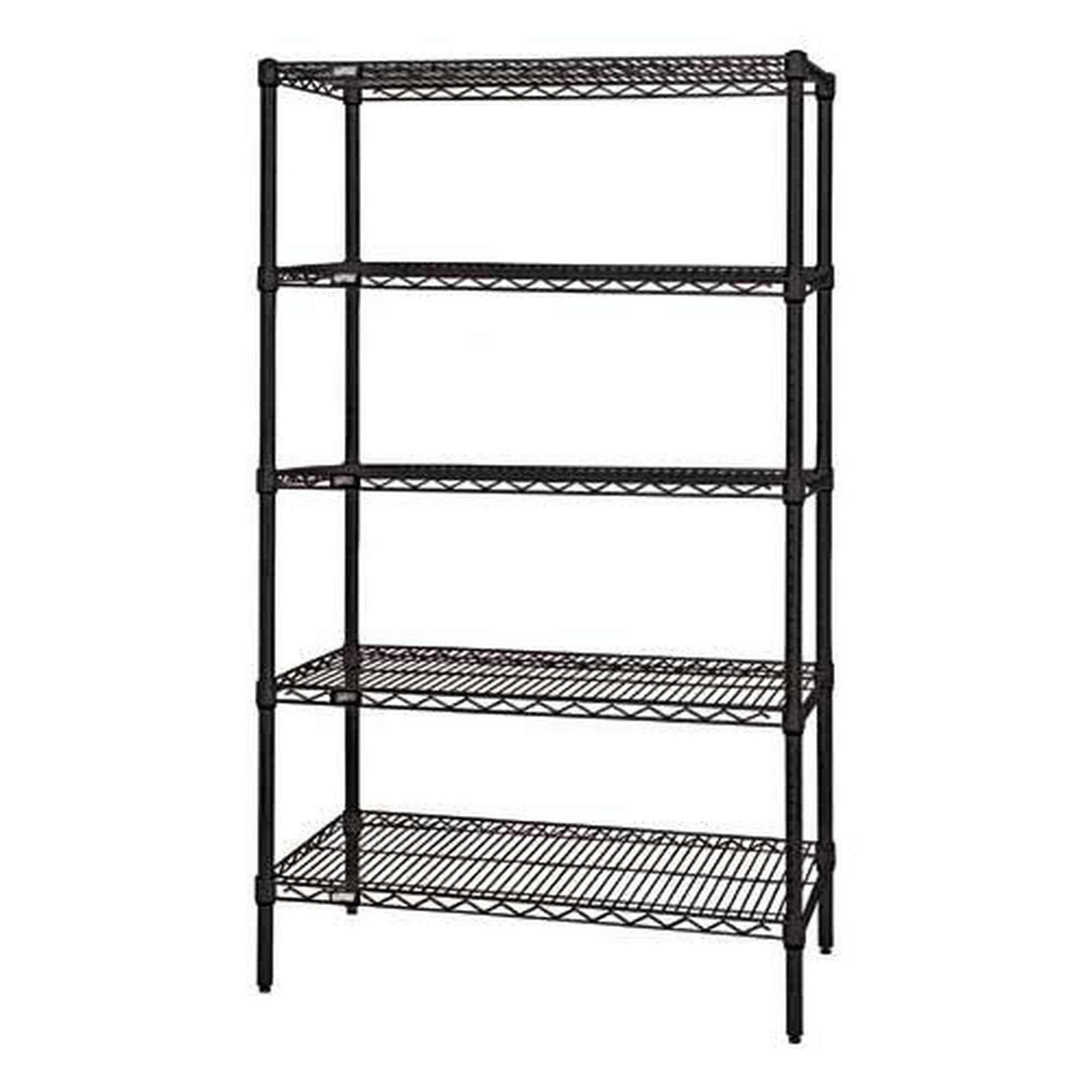 Quantum Storage Systems Wire Shelving 5-Shelf Starter Units - 24x22Wx 36x22Lx 54x22H - Black