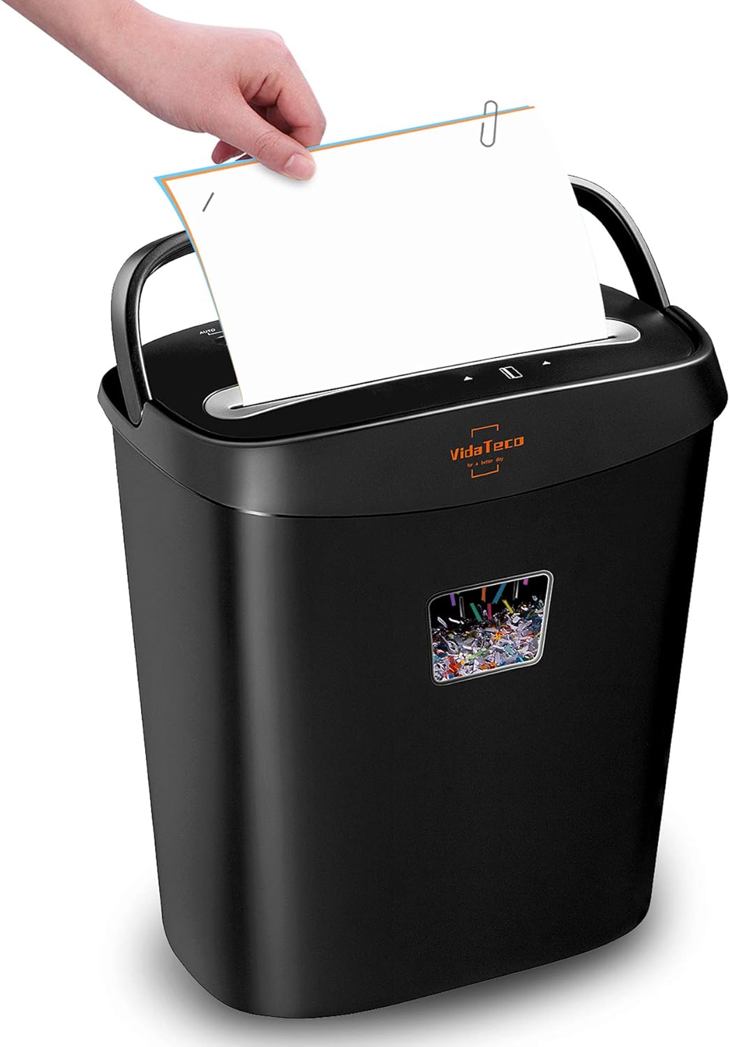Paper Shredder,VidaTeco 8-Sheet Cross-Cut Shredder with US Patented Cutter,Also Shreds Card/Staple/Clip,Paper Shredder for Home Office,Durable&Fast with Jam Proof System,3.9-Gallon Basket (ETL) Pack of 2