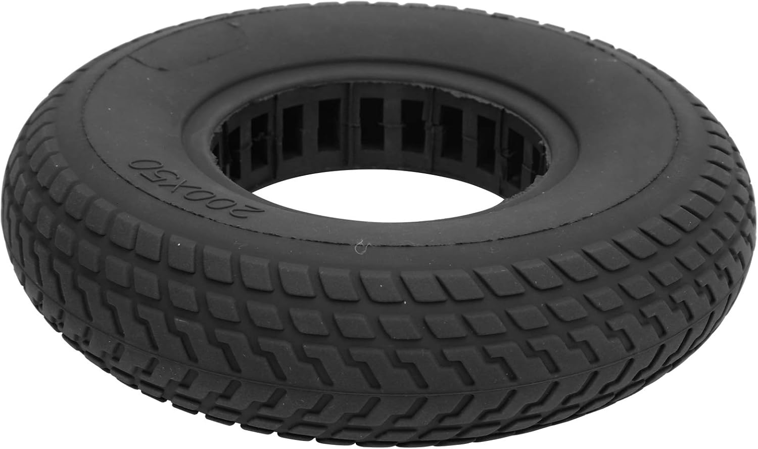 Dilwe Electric Scooter Tyre, 200x50mm ExplosionProof Solid Tyre Rubber Tire Hollow Out Damping for Electric Scooter(Black) Pack of 2