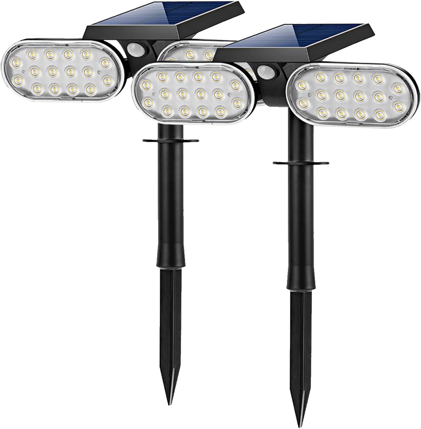 Led Solar Spot Lights Outdoor Waterproof Landscape Lighting & Accessories, Adjustable Landscape Spotlights Head, Solar Powered Light Dark Sensing Auto On/Off, Solar Garden Light for Yard Porch 2 Pack