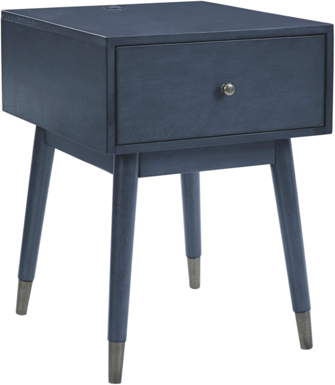 Signature Design by Ashley Paulrich Mid Century Accent Table with USB Ports, Grayish Brown