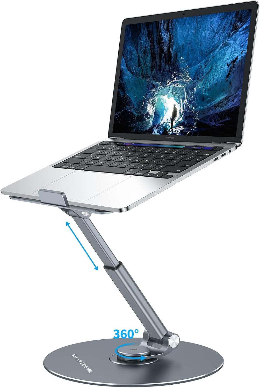 SmartDevil Laptop Stand for Desk, Adjustable Height to 20'', Computer Stand for Laptop, Laptop Riser with 360 Rotating Base, Portable Laptop Holder for MacBook Air Pro, All Laptops up to 17 inches