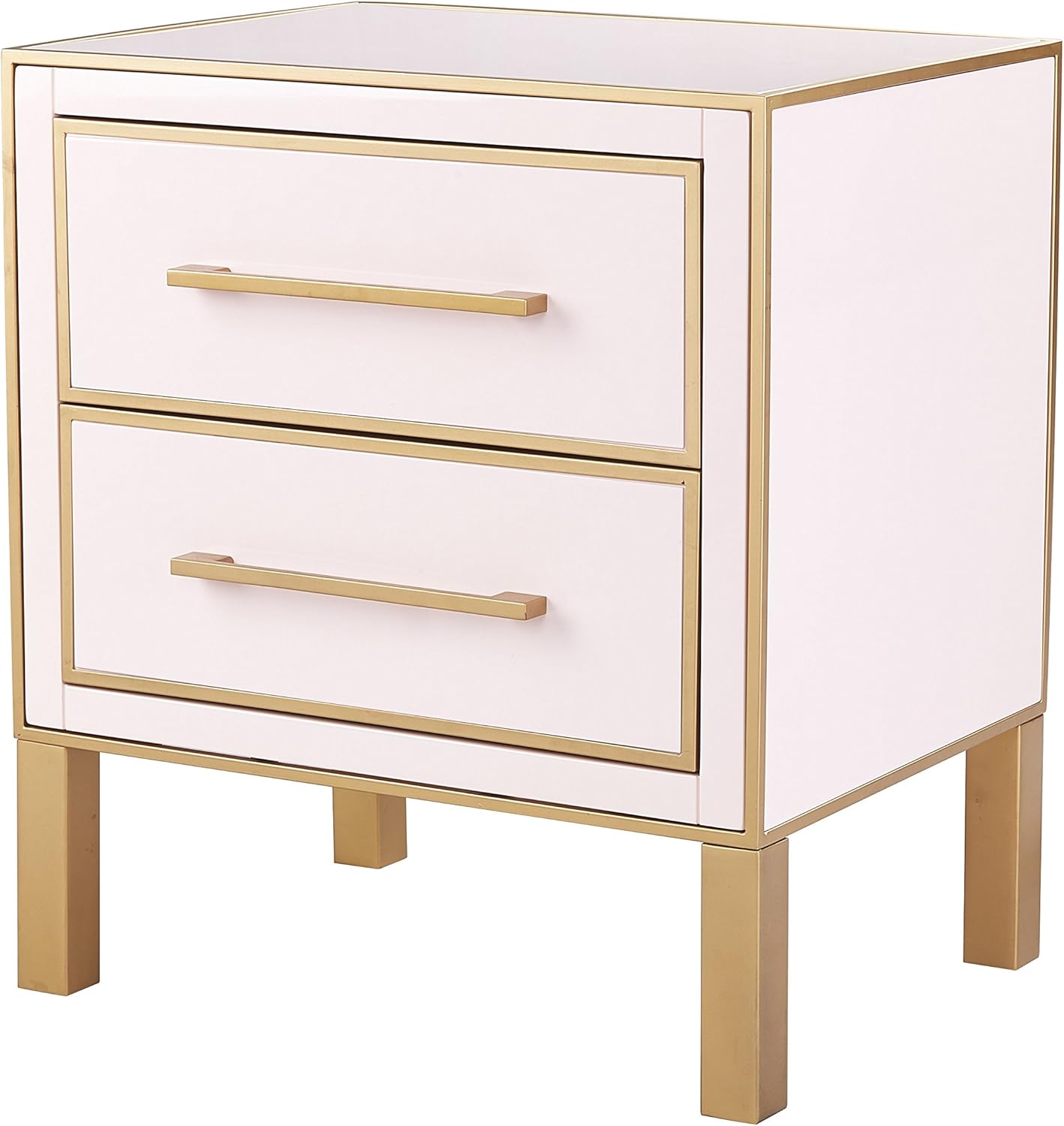 Tov Furniture Emily Collection 2 Drawer Lacquer Side Table, Pink