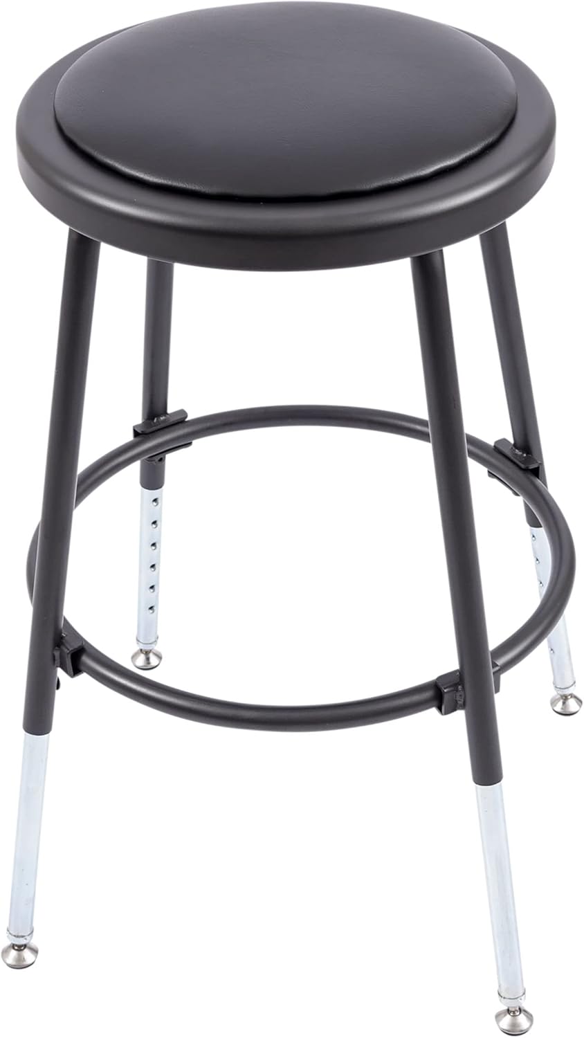 Stand Up Desk Store Stackable Adjustable-Height Classroom Office Workstation Stool (Black)