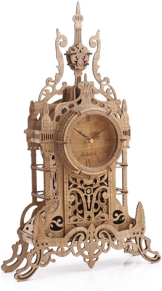 nicknack 3D Wooden Puzzle for Adults, Model Building Puzzle - Tower Clock, Light