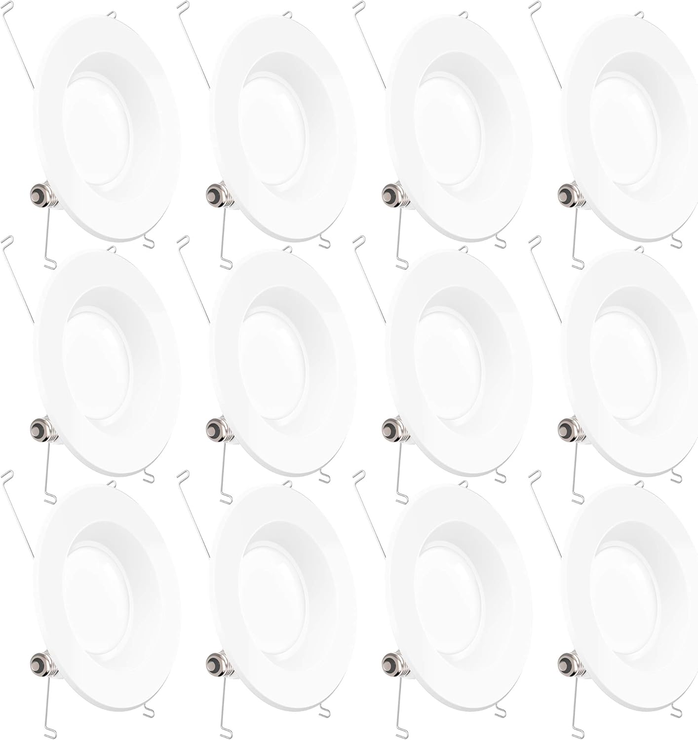 Sunco Lighting 12 Pack 5/6 Inch LED Recessed Downlight, Selectable, 5 Colors (2700K/3000K/3500K/4000K/5000K), 13W=75W, 965LM, Dimmable, Smooth Trim, Damp Rated, Simple Retrofit Installation – UL Pack of 2