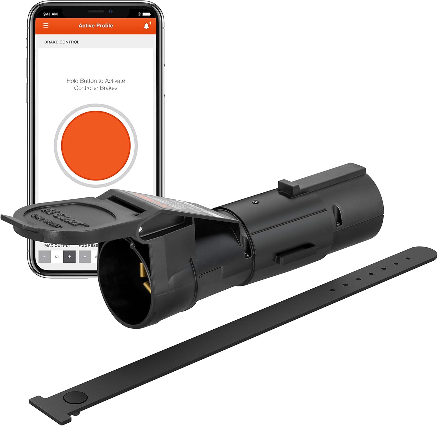 CURT 51180 Echo Mobile Electric Trailer Brake Controller with Bluetooth-Enabled Smartphone Connection, Proportional, Black PLastic, 9 x 9 x 3 inches, BLACK PLASTIC