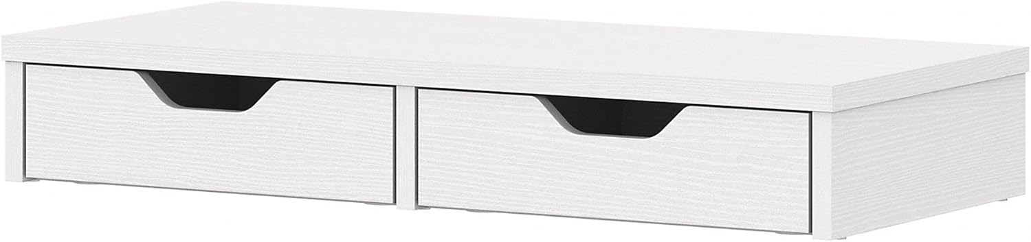 Bush Furniture Key West Desktop Organizer with Drawers, 27W, Pure White Oak Pack of 2