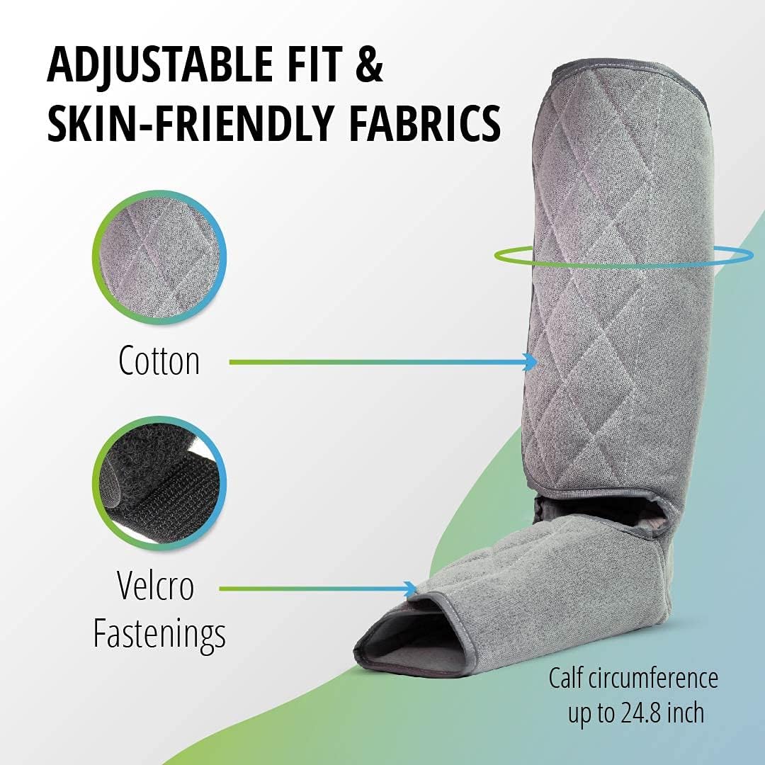 Oliver James Leg Massager with Heat and Compression - Feet and Leg Compression Massager for Improved Blood Circulation & Muscle Tension Relief - Multiple Modes & Intensity Levels Pack of 2