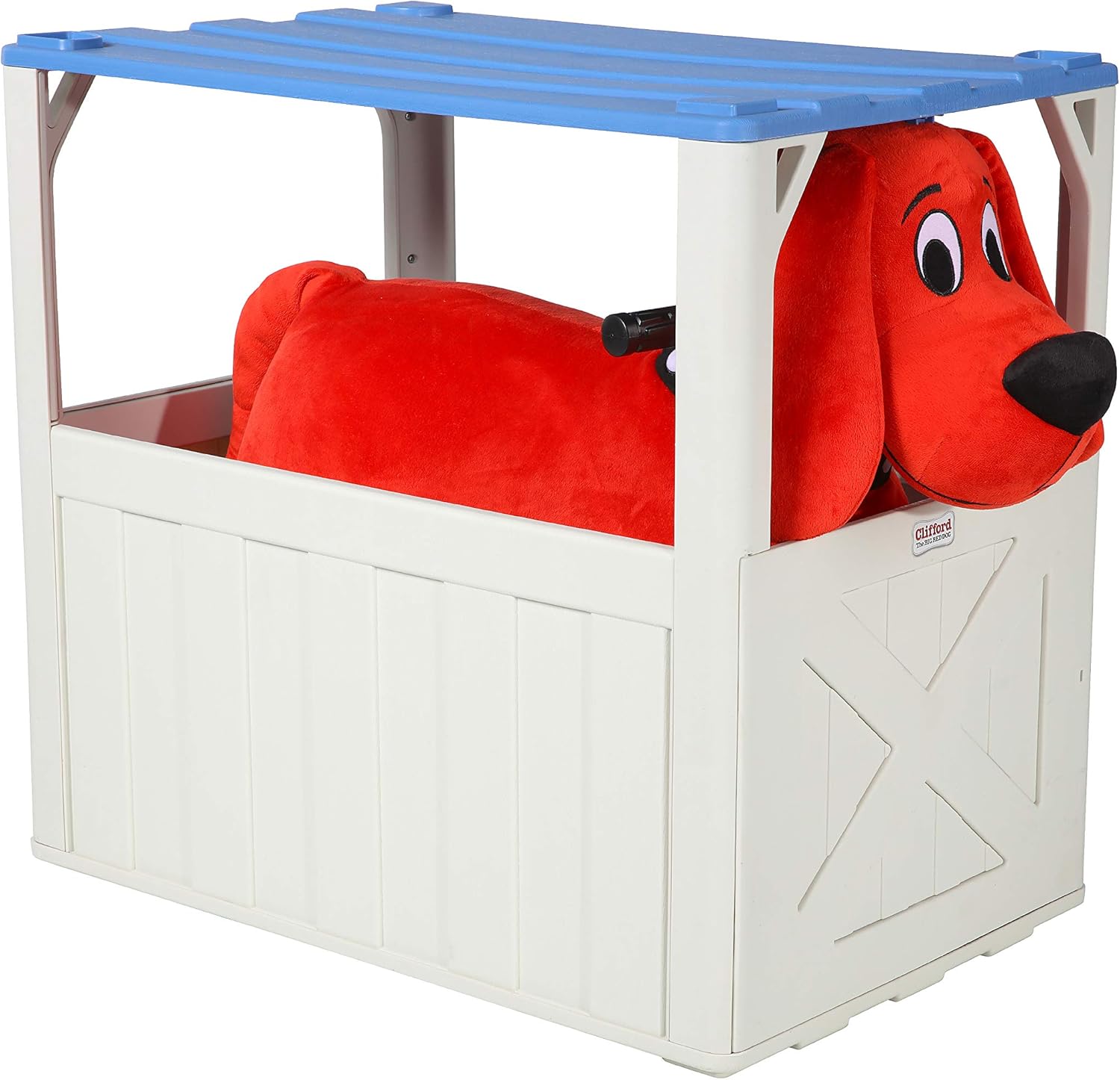 Dynacraft Plush Clifford 6V Ride-on Toy with Dog House, Red