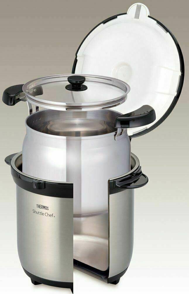 Thermos Vacuum Heat Insulation Cooker Shuttle Chef 4.5L Stainless KBG-4500CS New