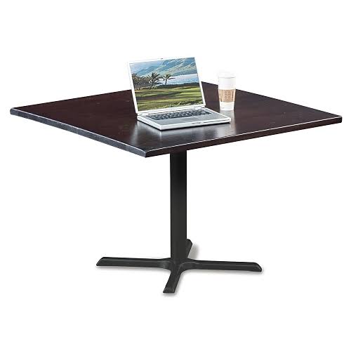 NBF Rustico Solid Wood Top Table 42x22W Ash Distressed Finish Wood Top/Black Base Signature Series (42SQB2025-SSASH)