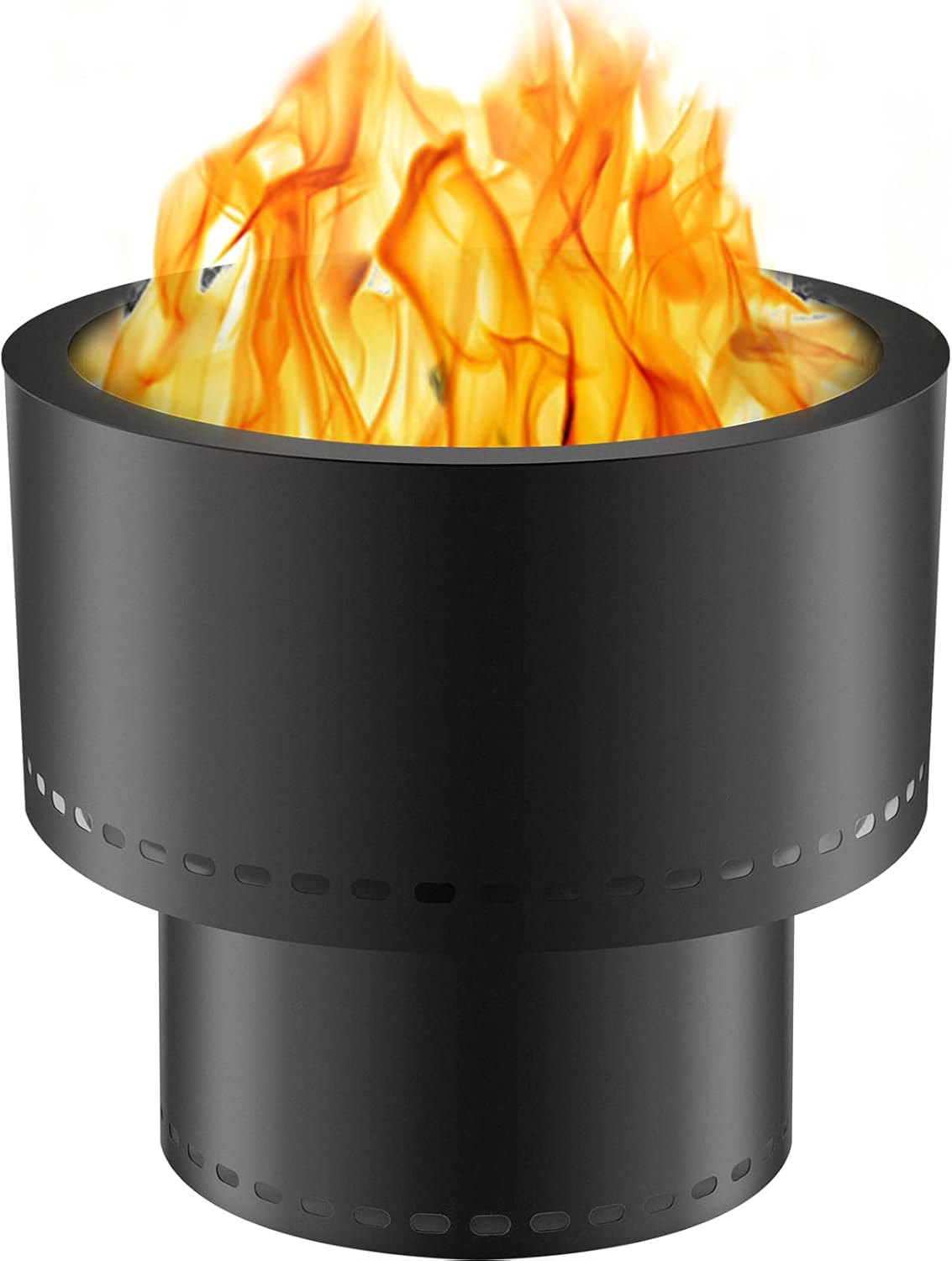 VEVOR Smokeless Fire Pit, Carbon Steel Stove Bonfire, Large 13.5 inch Diameter Wood Burning Fire Pit, Outdoor Stove Bonfire Fire Pit, Portable Smokeless Fire Bowl for Picnic Camping Backyard Black