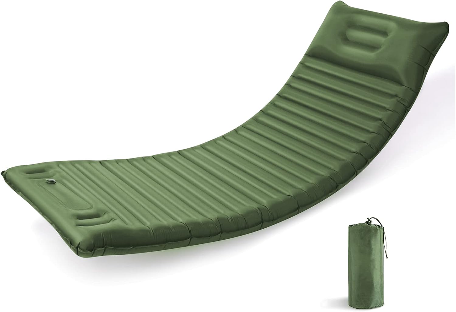 Fawyn Self Inflating Camping Sleeping Pads with Pillow 3.9 Inch Thickness Outdoor Air Mattress with Built-in Pump Lightweight Car Sleeping Mat for Backpacking Hiking (Blue)