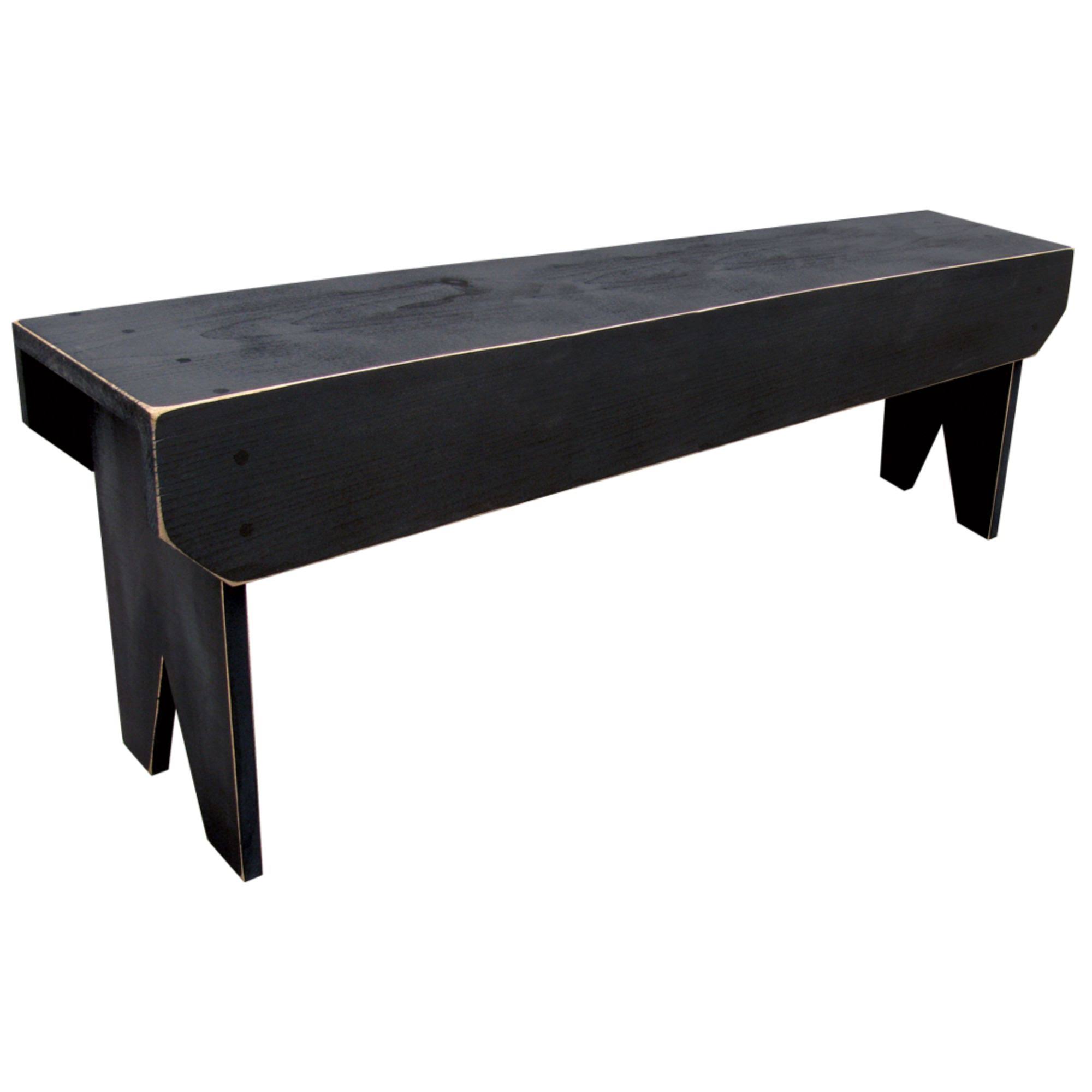 4' Distressed Onyx Black Modern Style Simple Bench