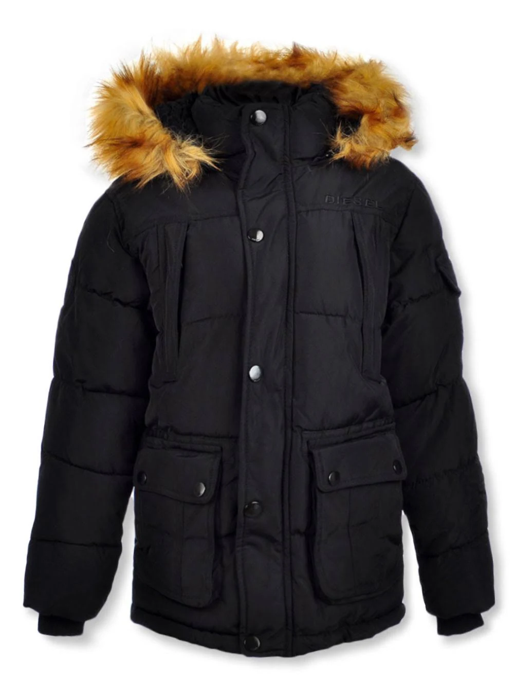 Diesel Boys& Quad Pocket Insulated Parka - Black, 14-16