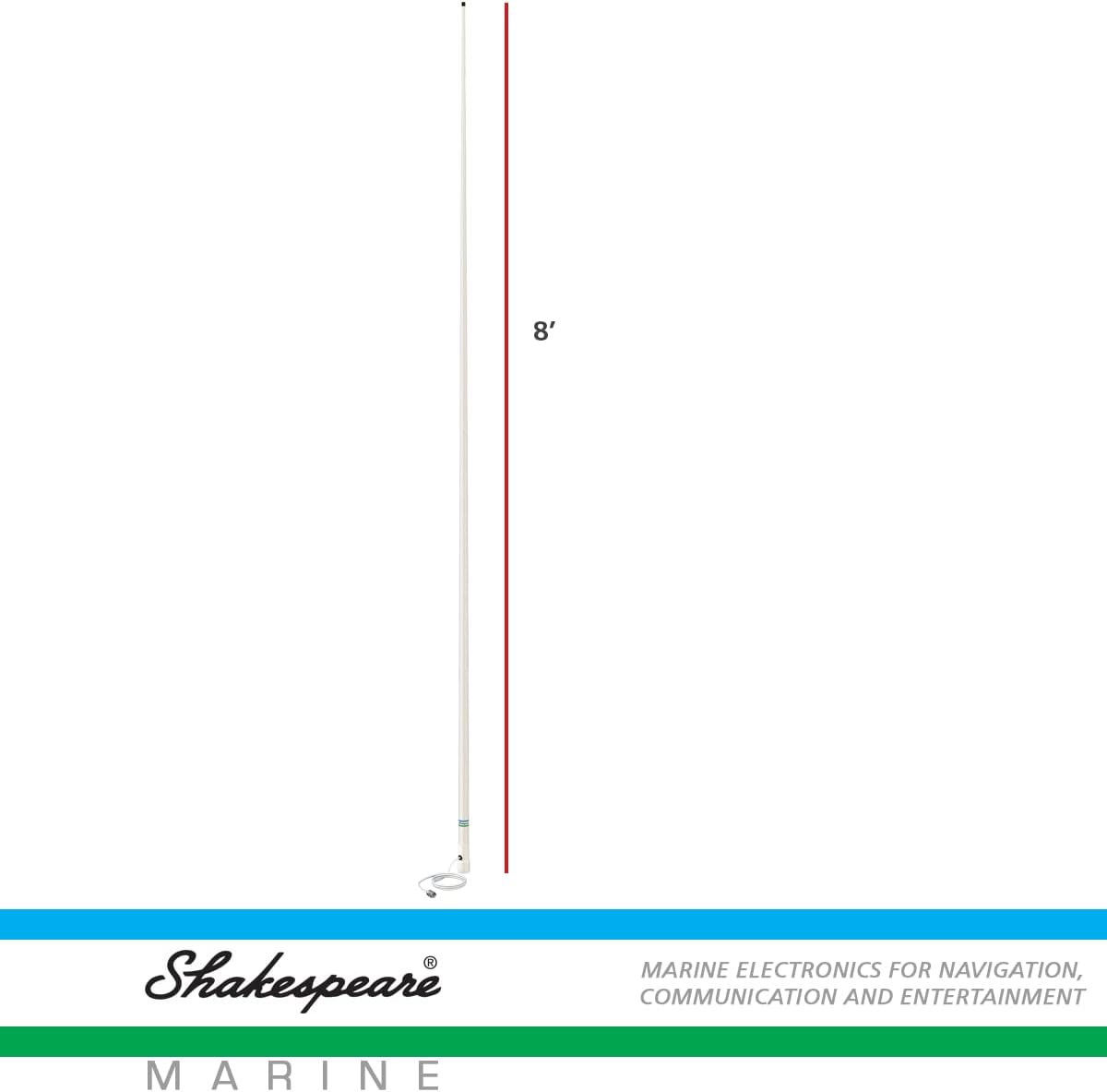 Shakespeare 5206-N White 8' Marine Antenna Pack of 2