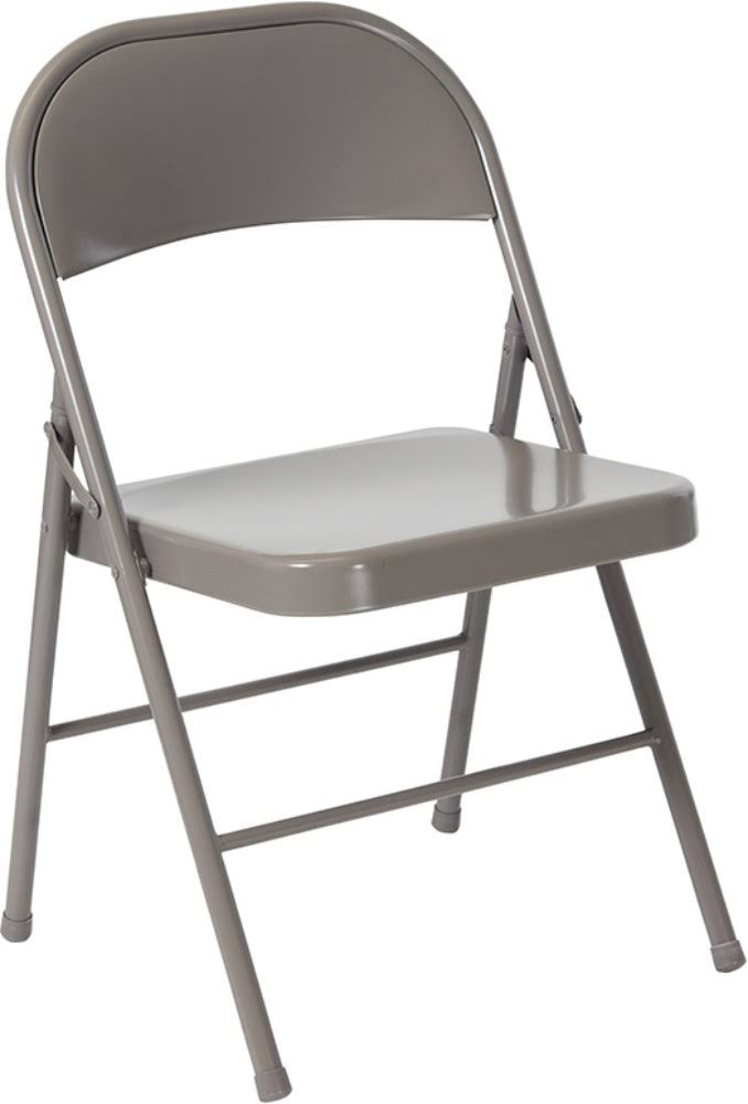 Flash Furniture 2 Pack Hercules Series Double Braced Gray Metal Folding Chair