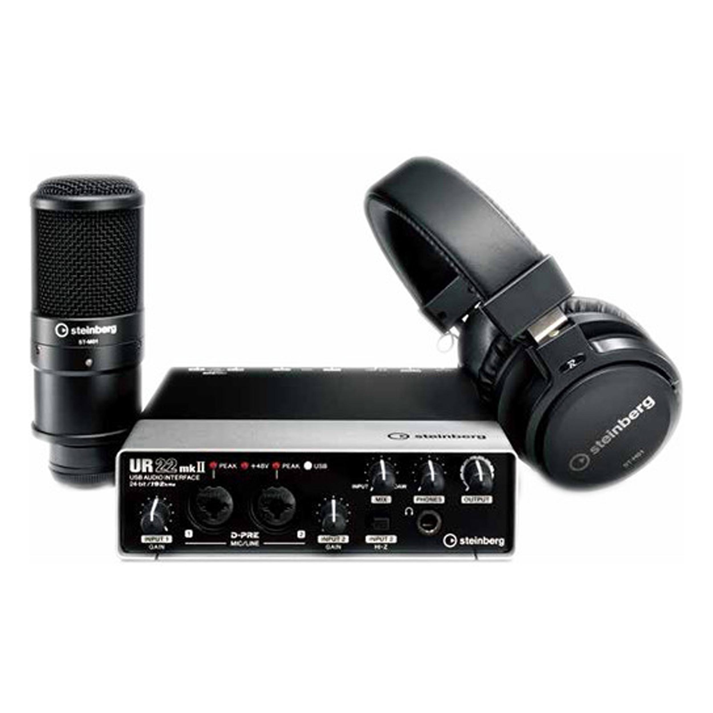 Steinberg UR22mkII Recording Pack USB 2.0 Audio Interface with Microphone, Headphones, Cubase AI, Cubase LE, WaveLab LE