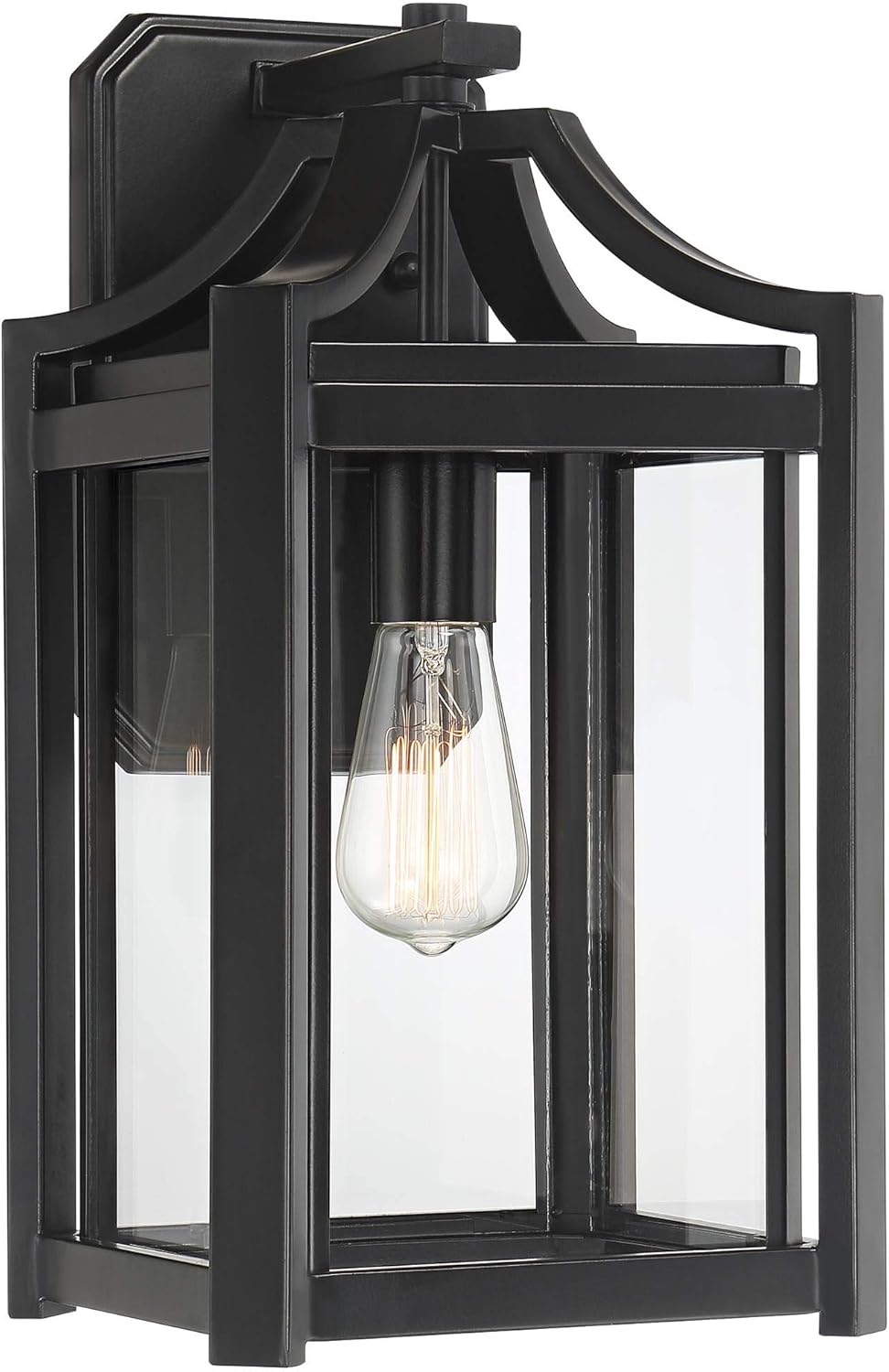 Rockford Rustic Farmhouse Outdoor Wall Light Fixture Black 16 1/4